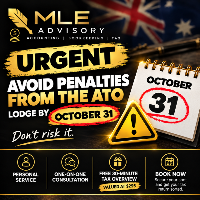 Miss the 31 October deadline without a registered tax agent and the ATO can charge a failure-to-lodge penalty of $364 for every 28 days your return is late, up to $1,820. Source: ATO, penalty unit value from 1 July 2026.